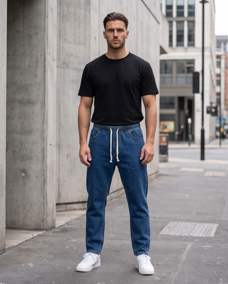 Jogger uomo denim basic