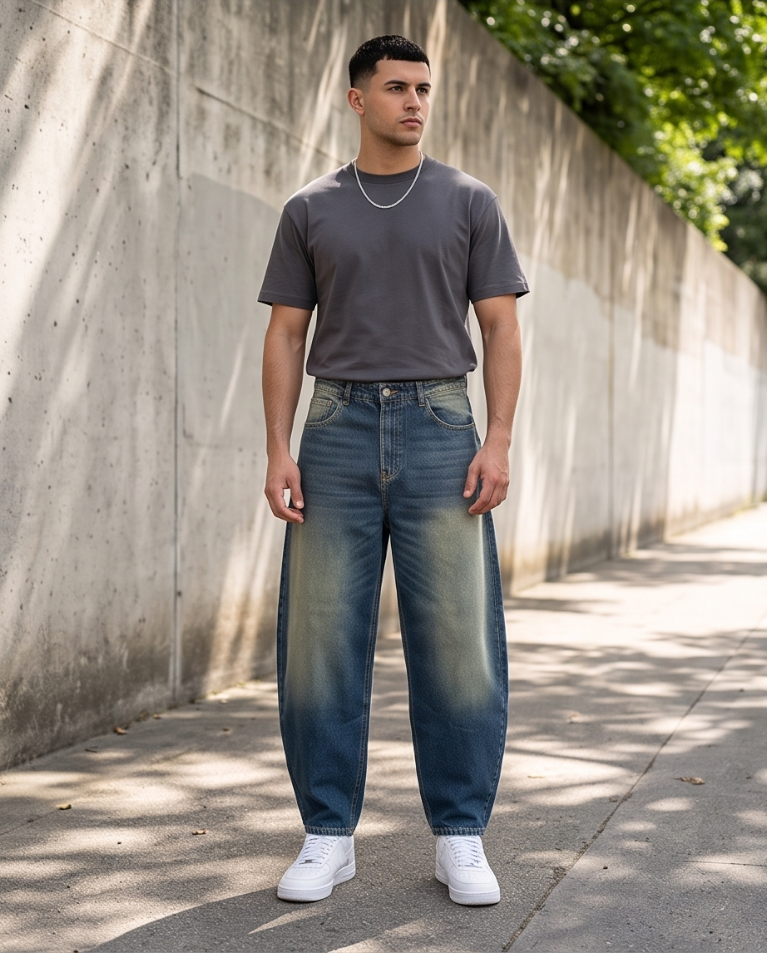 Ballon uomo sabbiato jeans casual