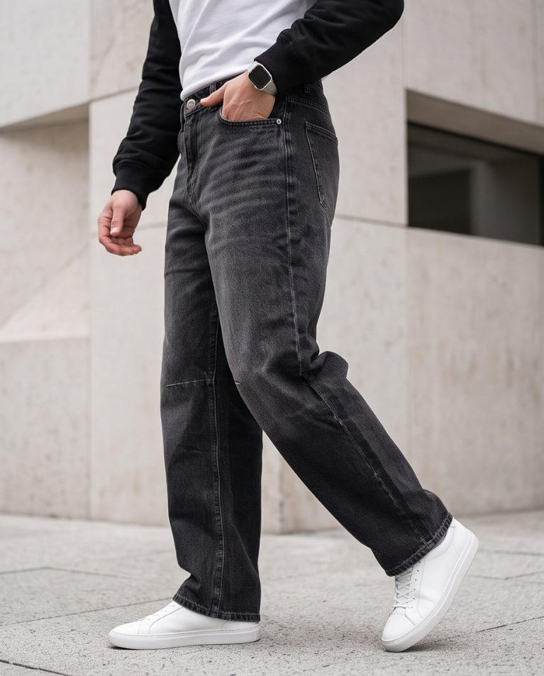 Ballon nero sfumato jeans uomo
