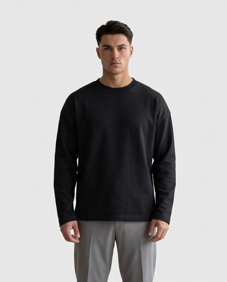 Maglia in felpa garzata over fit Top Quality