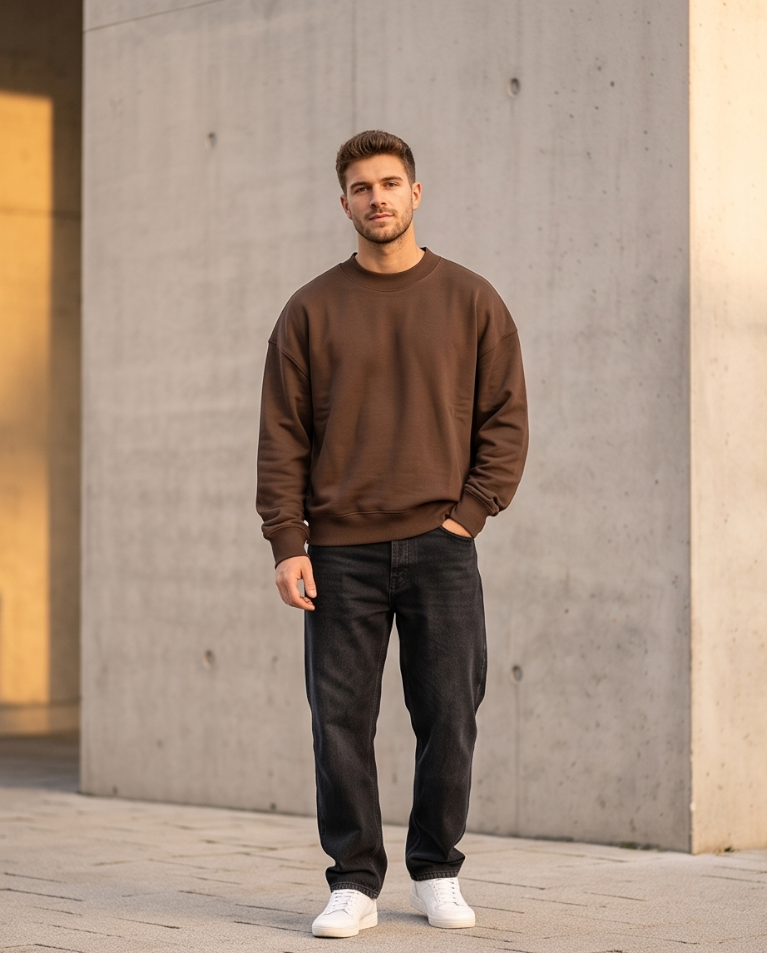 Felpa cropped uomo garzata Top Quality over fit coordinabile