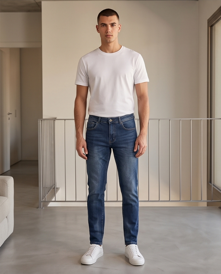 Jeans sagomato lunghezza regolare elasticizzato uomo