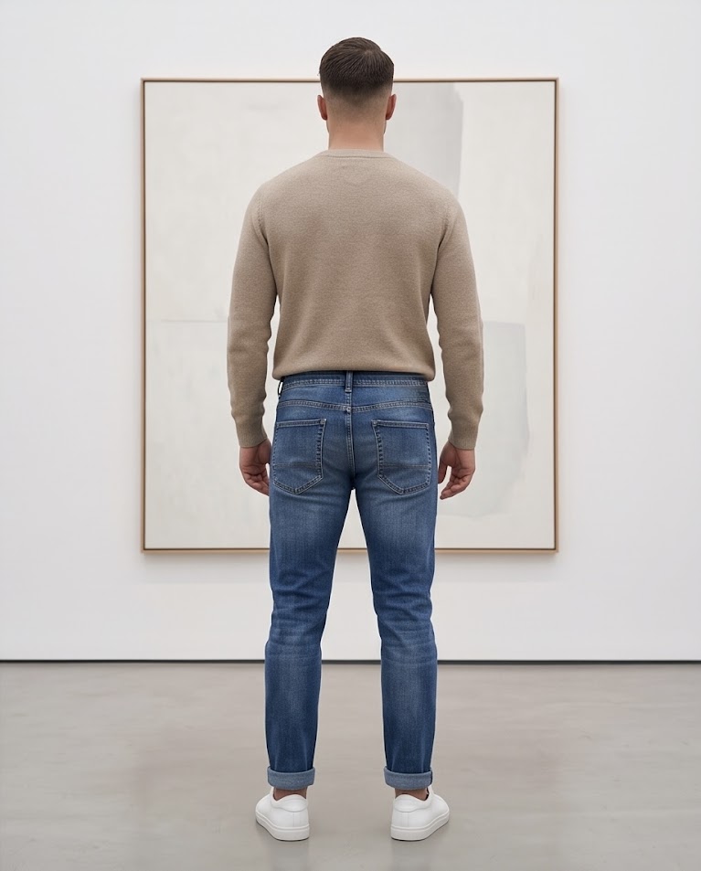 Jeans Capri sagomato denim elasticizzato uomo