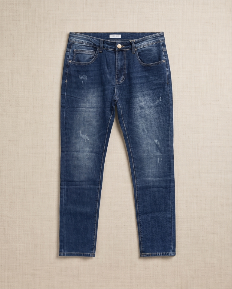 Jeans graffiati elasticizzati lunghezza regolare uomo