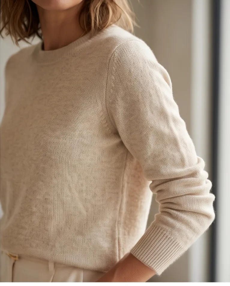 Maglioncino mélange girocollo donna