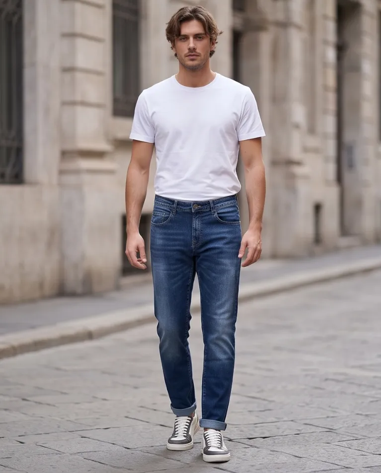 Jeans Slim fit elasticizzato uomo lunghezza regolare