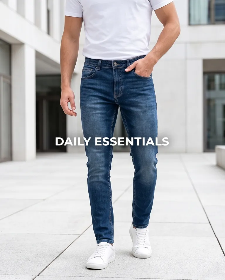Jeans scuro elasticizzato uomo lunghezza regolare