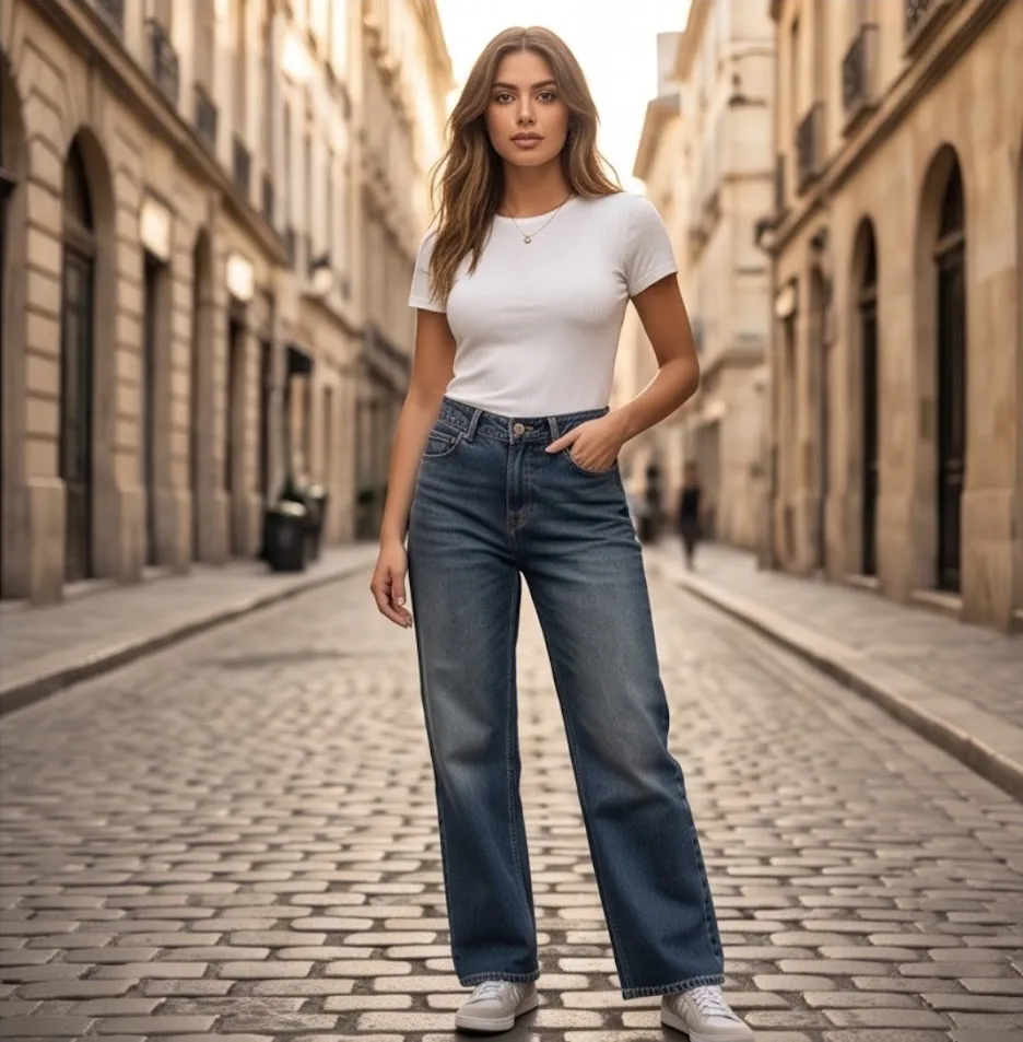 Jeans dritti elasticizzati donna