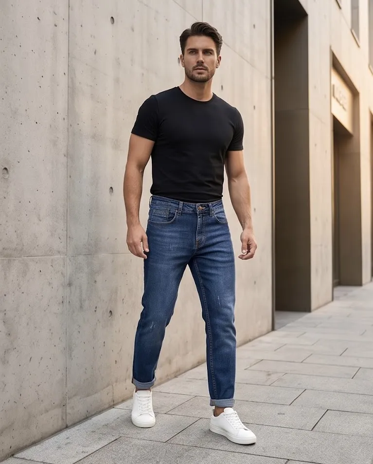 Jeans Capri graffiato sagomato uomo