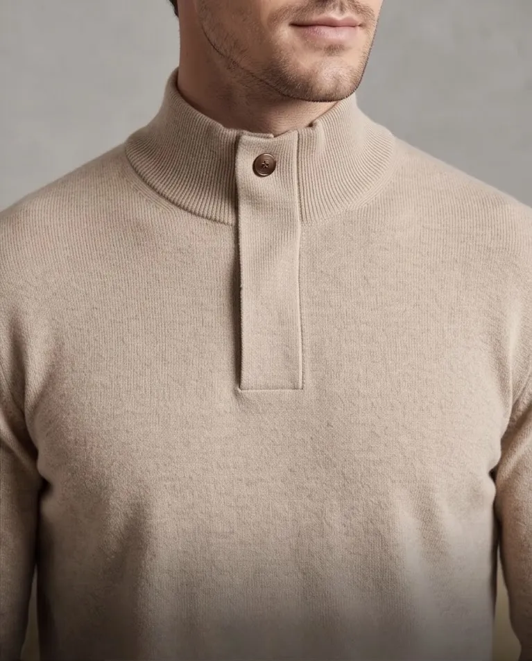 Maglioncino uomo mezza zip con bottone