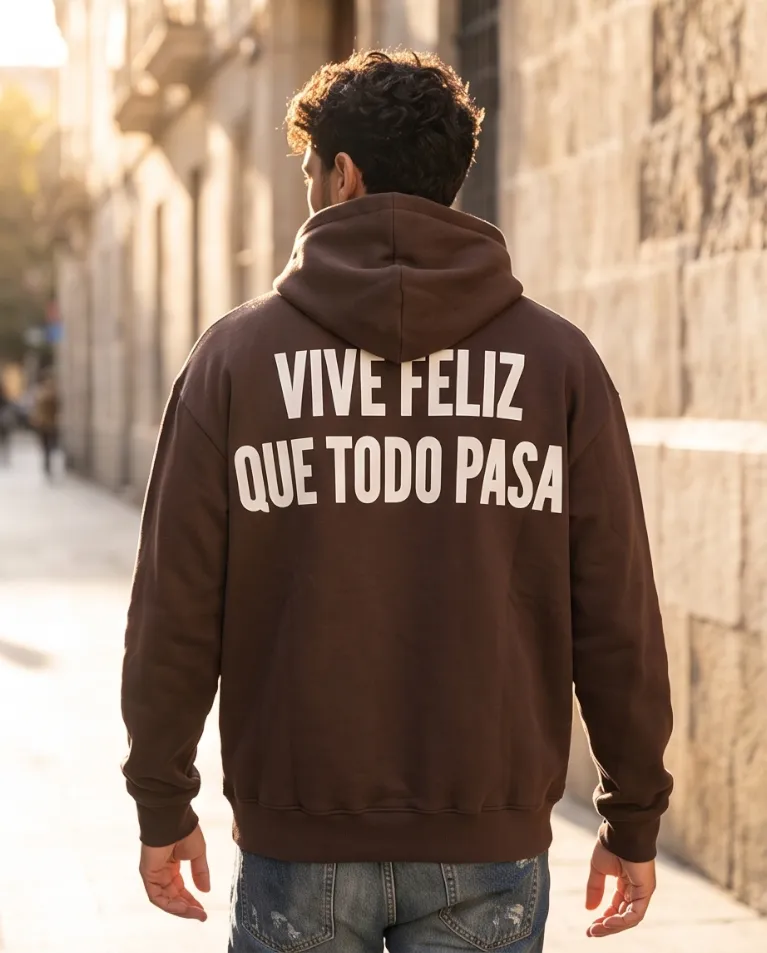 Felpa vivi felice unisex garzata media stagione