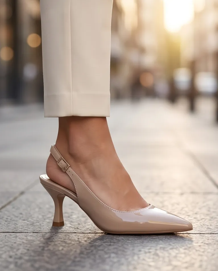 Décolleté vernice tacco 7 scarpe eleganti donna