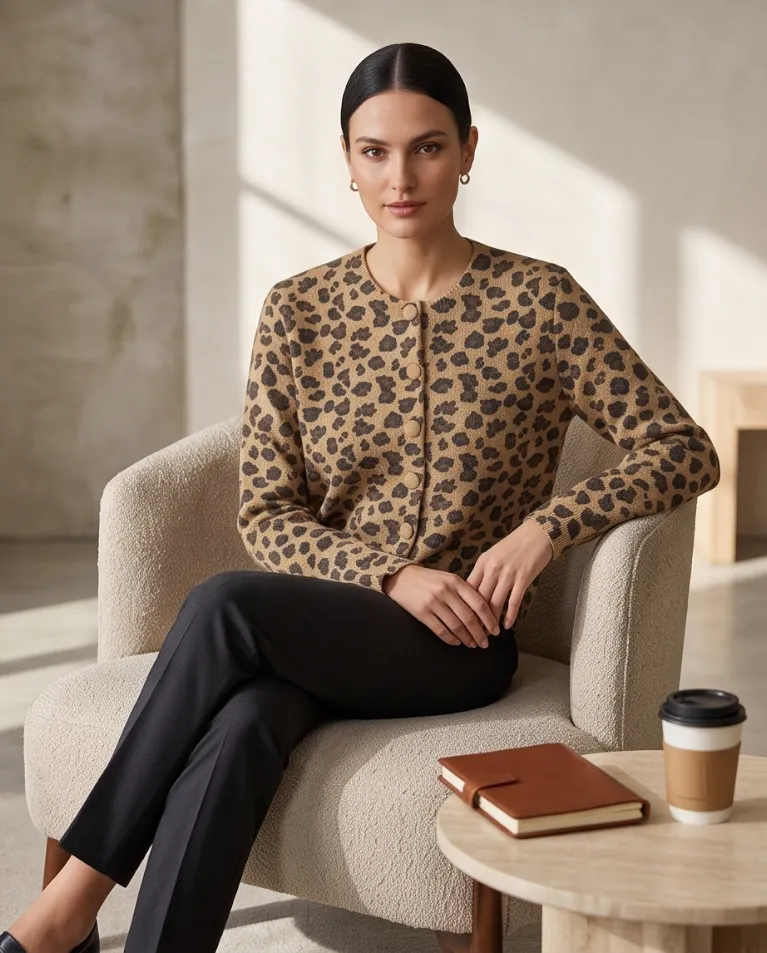 Cardigan maculato dettagli finalmente lurex donna
