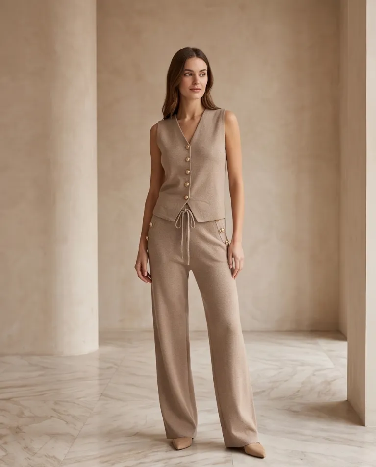 Coordinato casual in maglia invernale donna