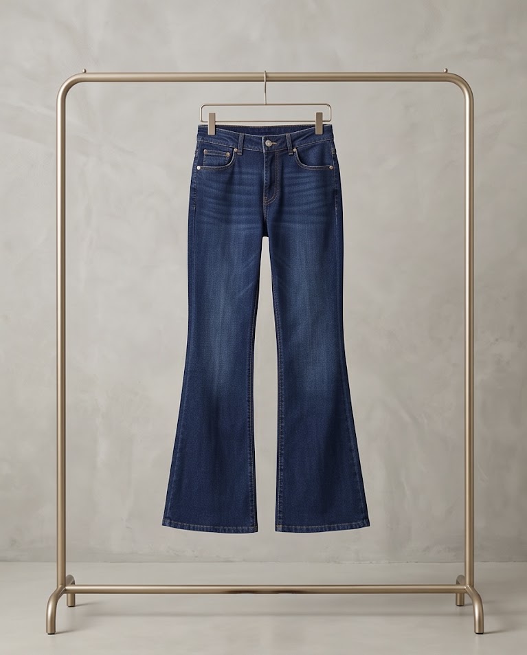 Denim zampa jeans sagomato donna