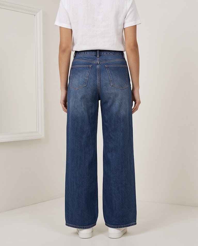Jeans basic palazzo elasticizzato donna