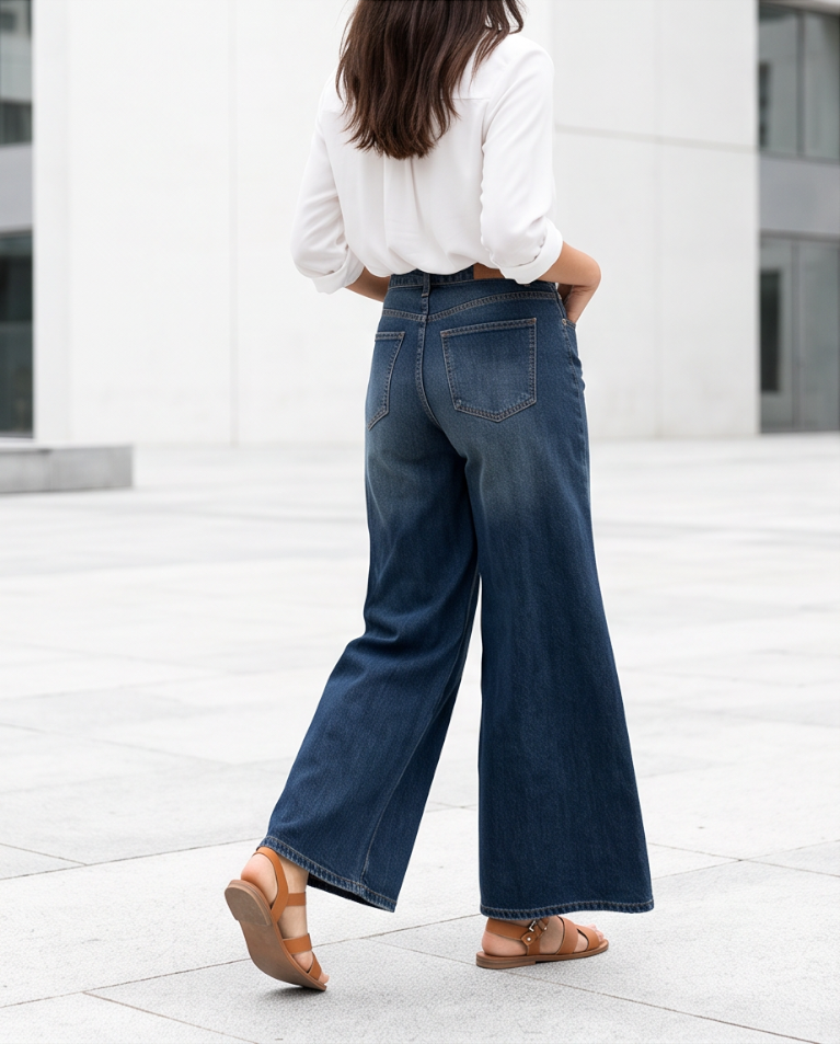 Jeans palazzo elasticizzato donna