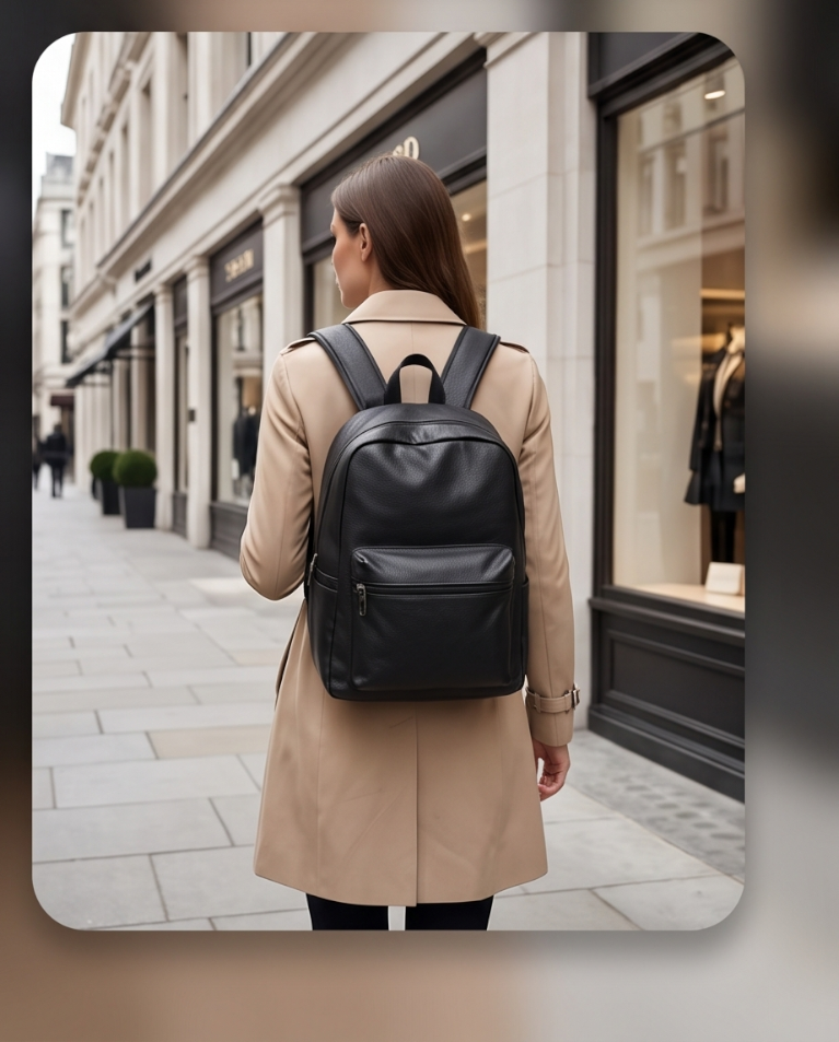 Zaino nero unisex multi tasche