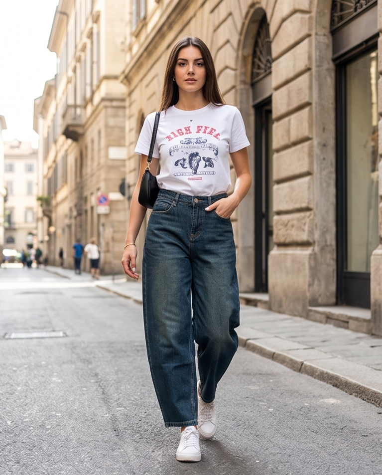 Ballon regolare jeans elasticizzato donna