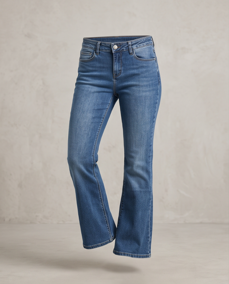 Jeans zampa basic elasticizzato donna