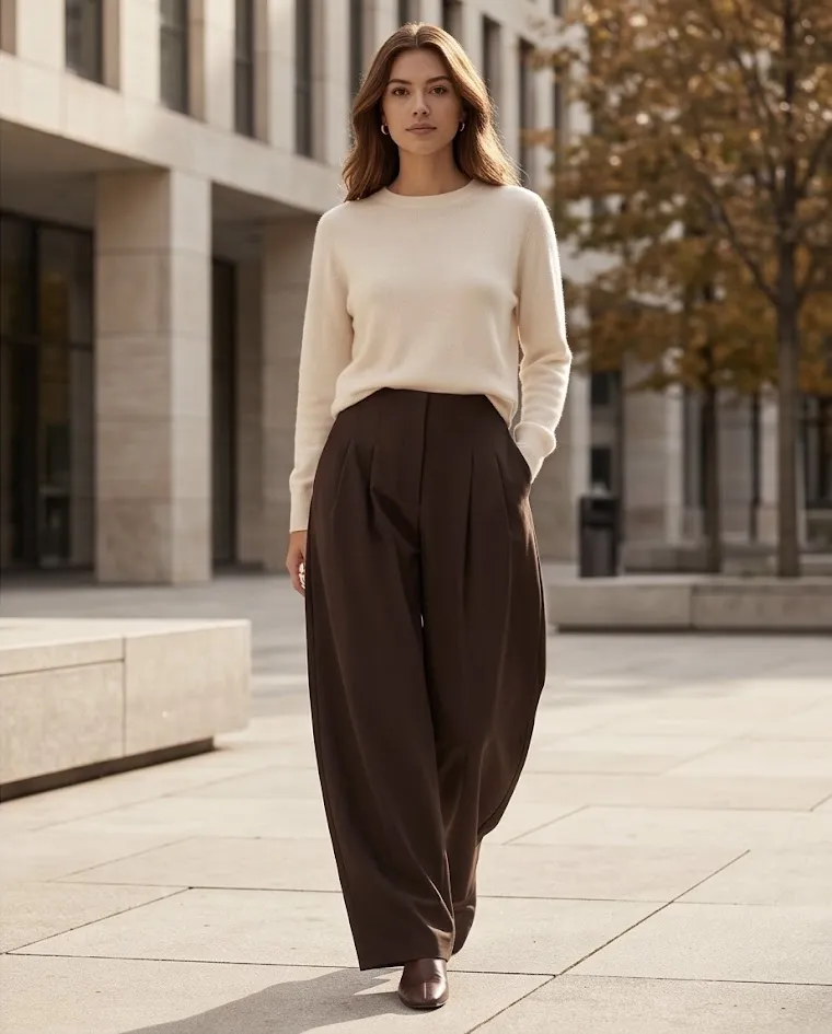 Pantalone elegante ballon elastico in vita donna