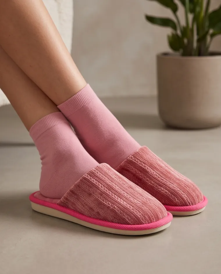 Pantofole donna basse invernali pelliccia interna