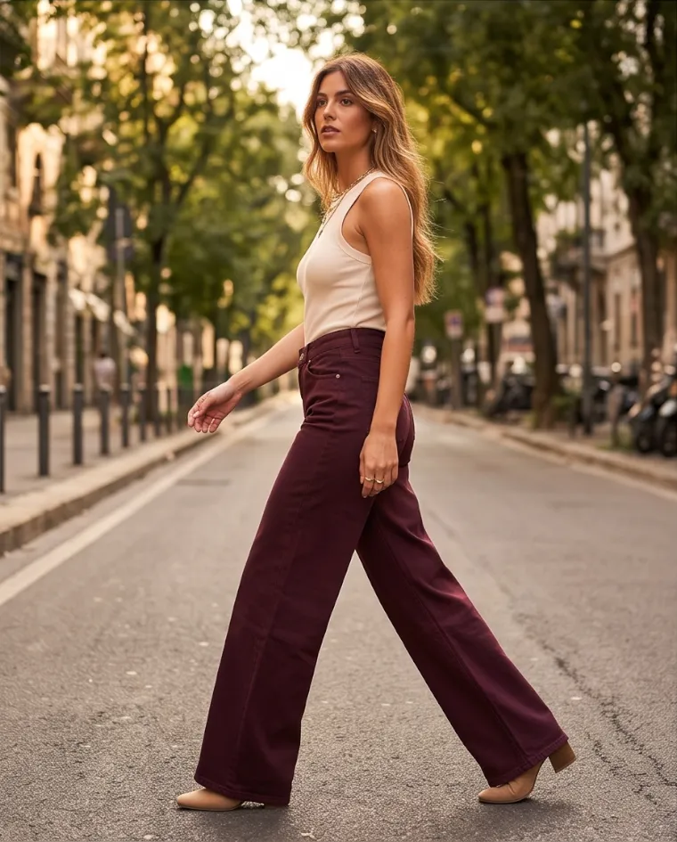 Jeans palazzo elasticizzato donna