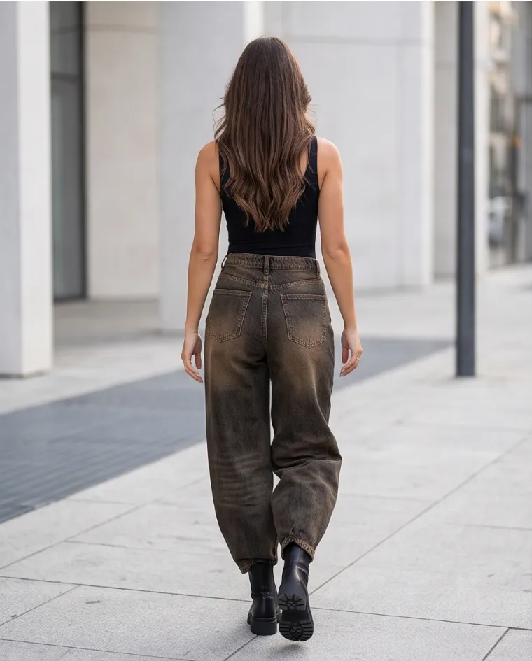 Ballon sabbiato jeans donna