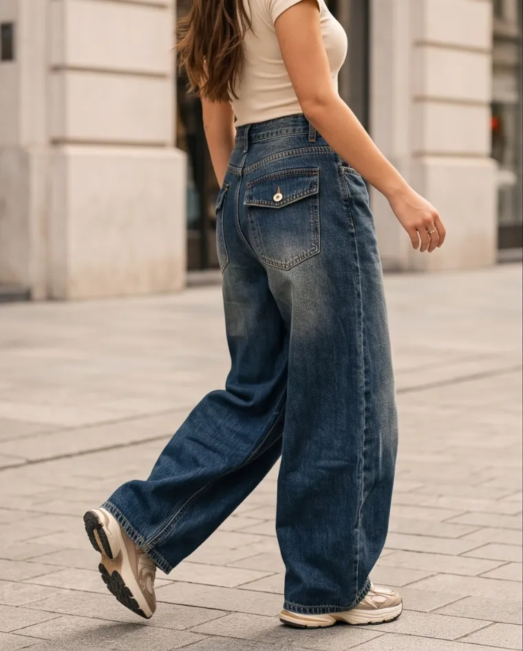 Mega ballon sfumato jeans donna