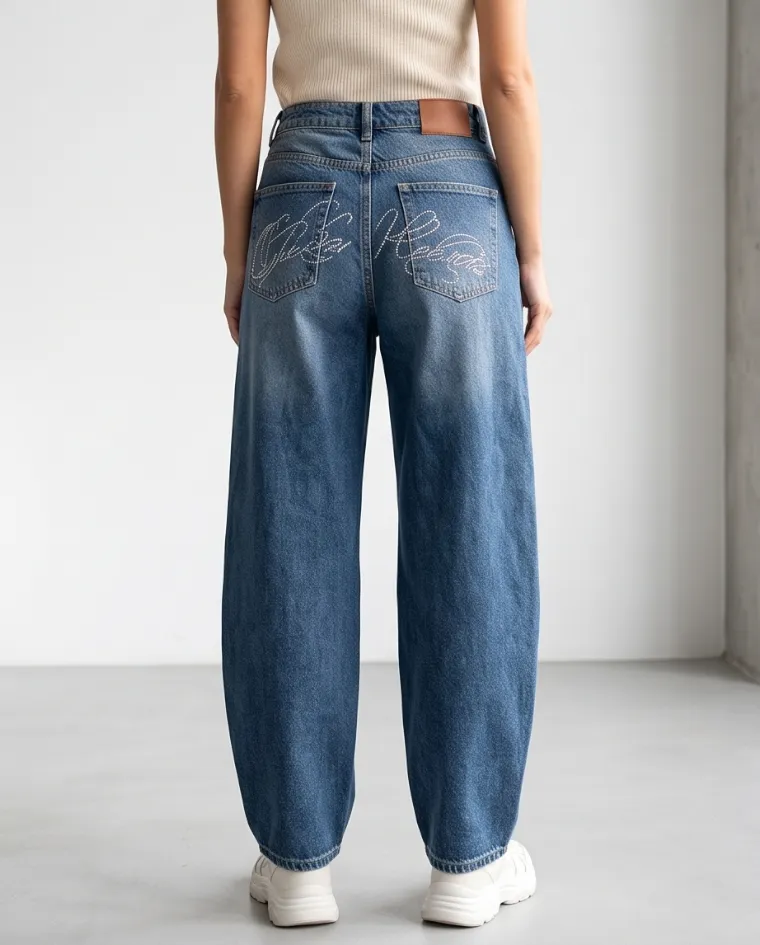 Ballon strass jeans donna