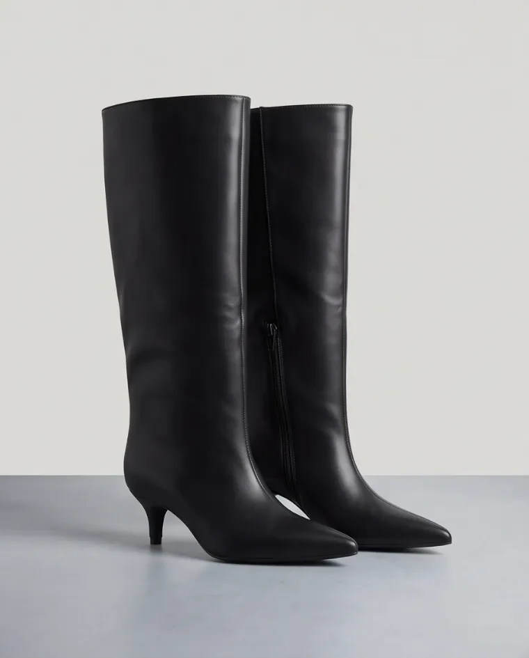 Stivale liscio tacco 6 basic style donna