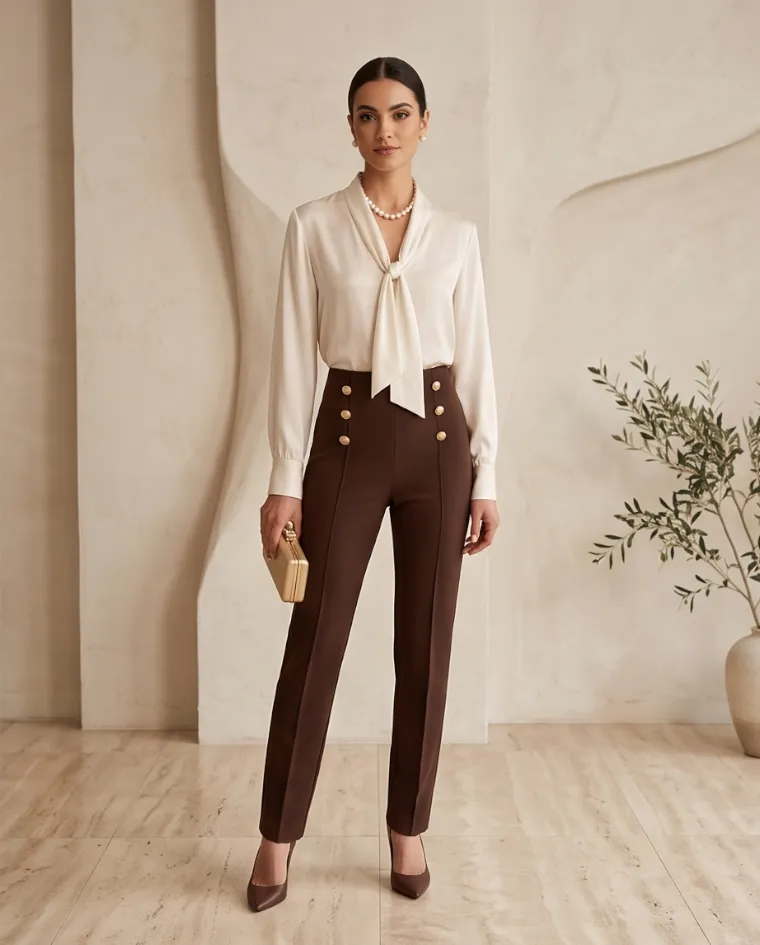 Panta leggings elegante vita alta Autunno Inverno