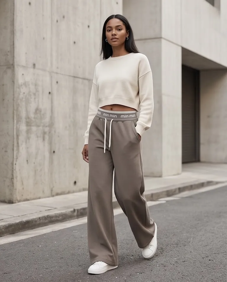 Pantalone palazzo casual media stagione Top Quality donna