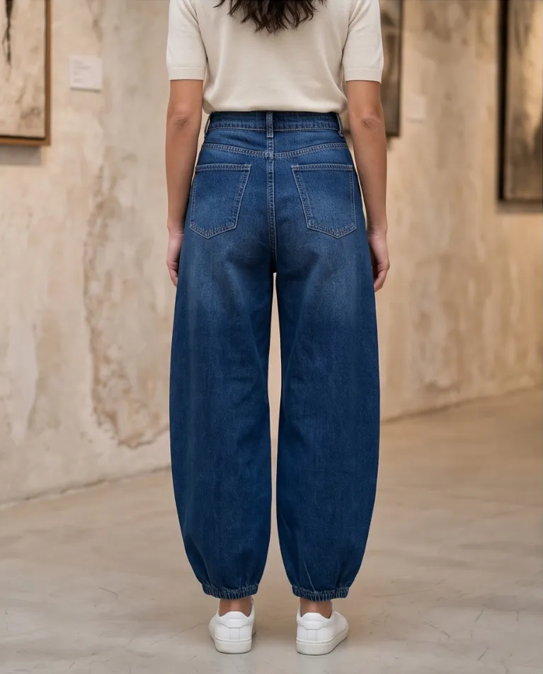 Ballon polsino largo jeans donna