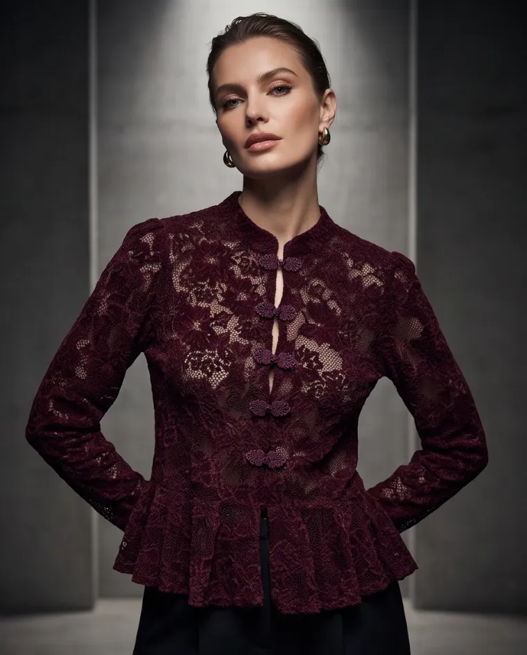 Top sotto giacca trasparente elegante donna