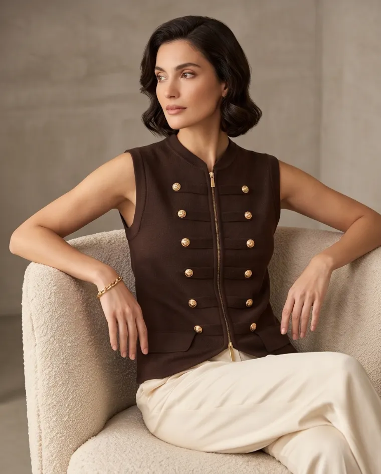 Gilè in maglia sagomato Autunno Inverno donna