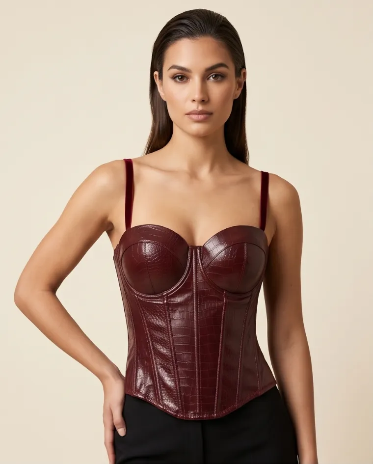 Corsetto rigido martellato con coppe donna