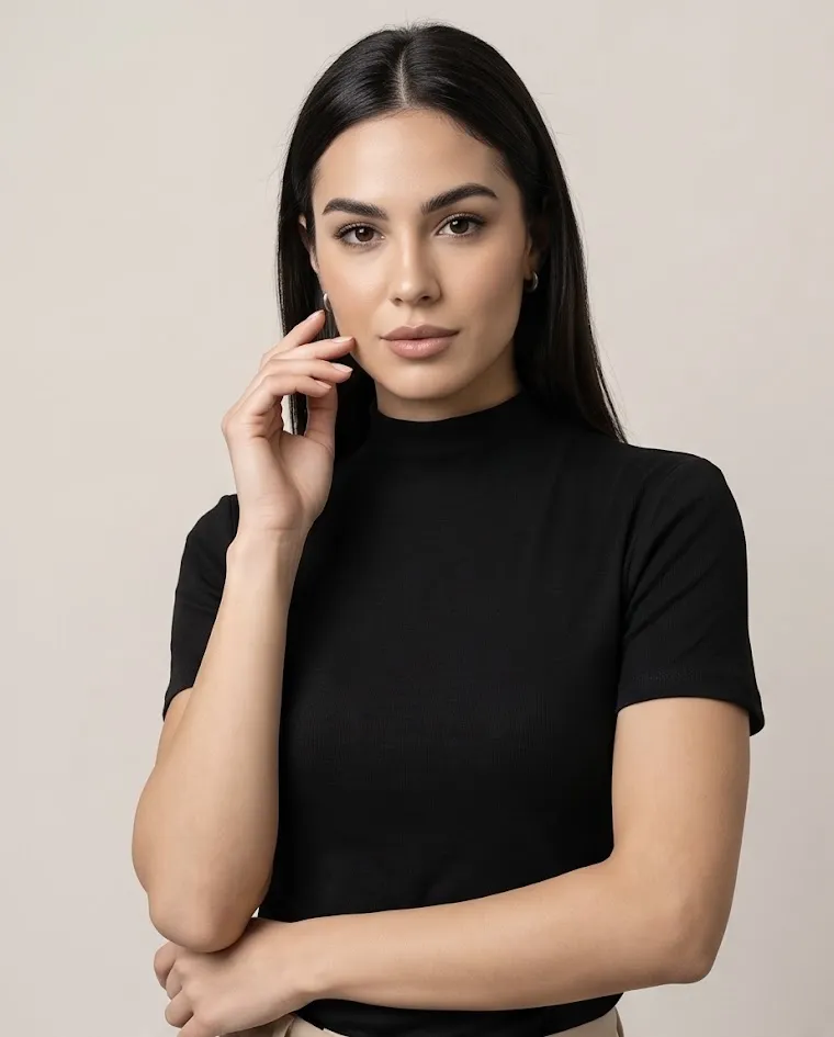 Top maglia Zeza lupetto sagomato cotone Top Quality donna