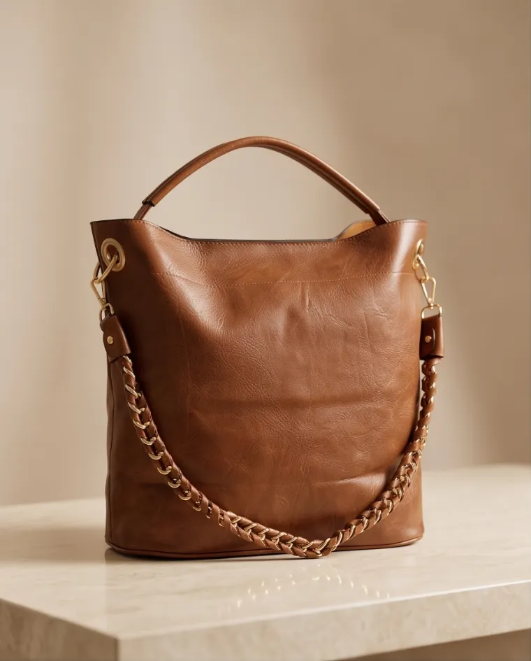 Borsa morbida medio grande con tracolla donna