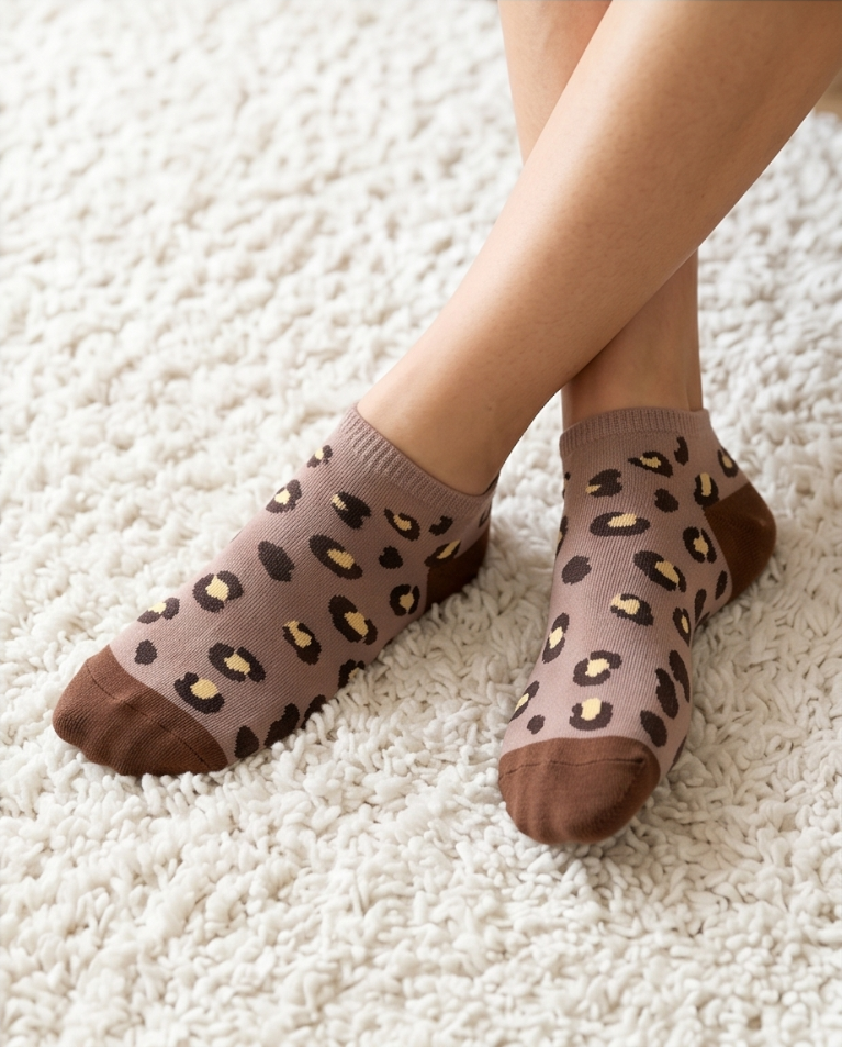 Fantasmini in cotone calze animalier donna