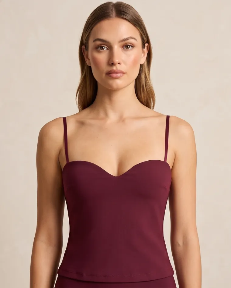 Top corto con coppe donna