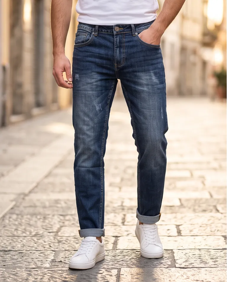 Jeans slim lunghezza regolare denim elastico uomo